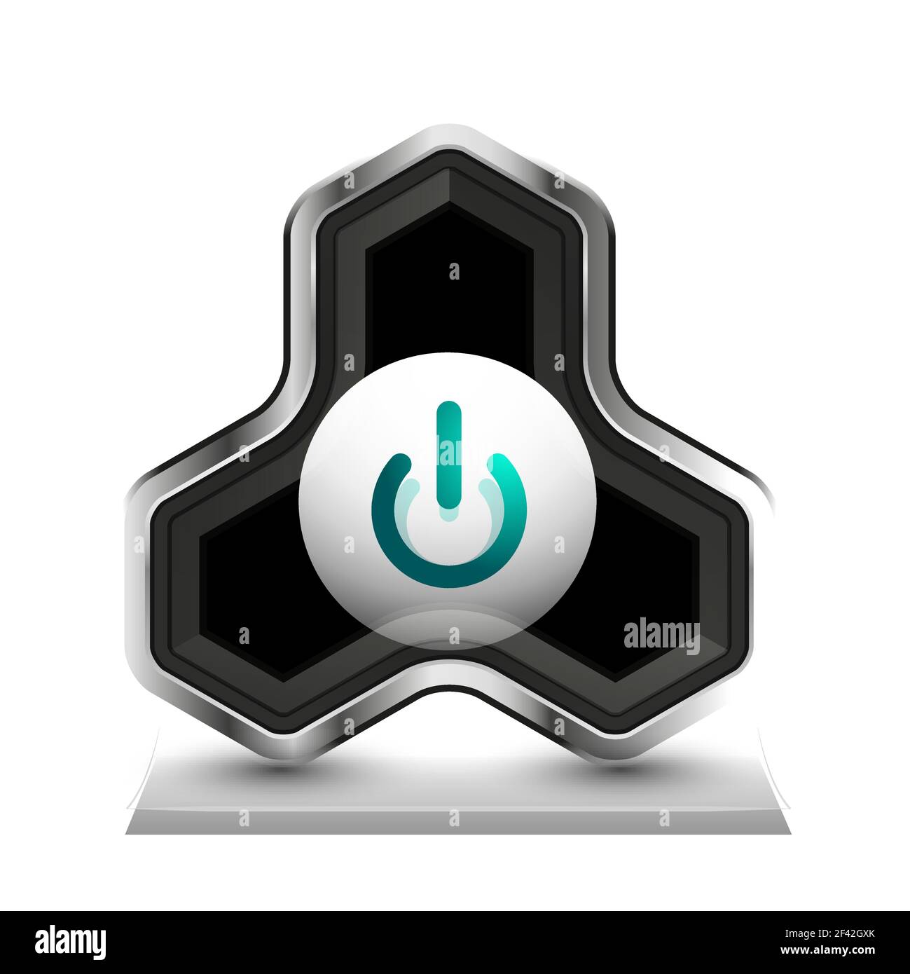 Techno futuristic start power button. Techno futuristic start power button. Vector illustration Stock Vector