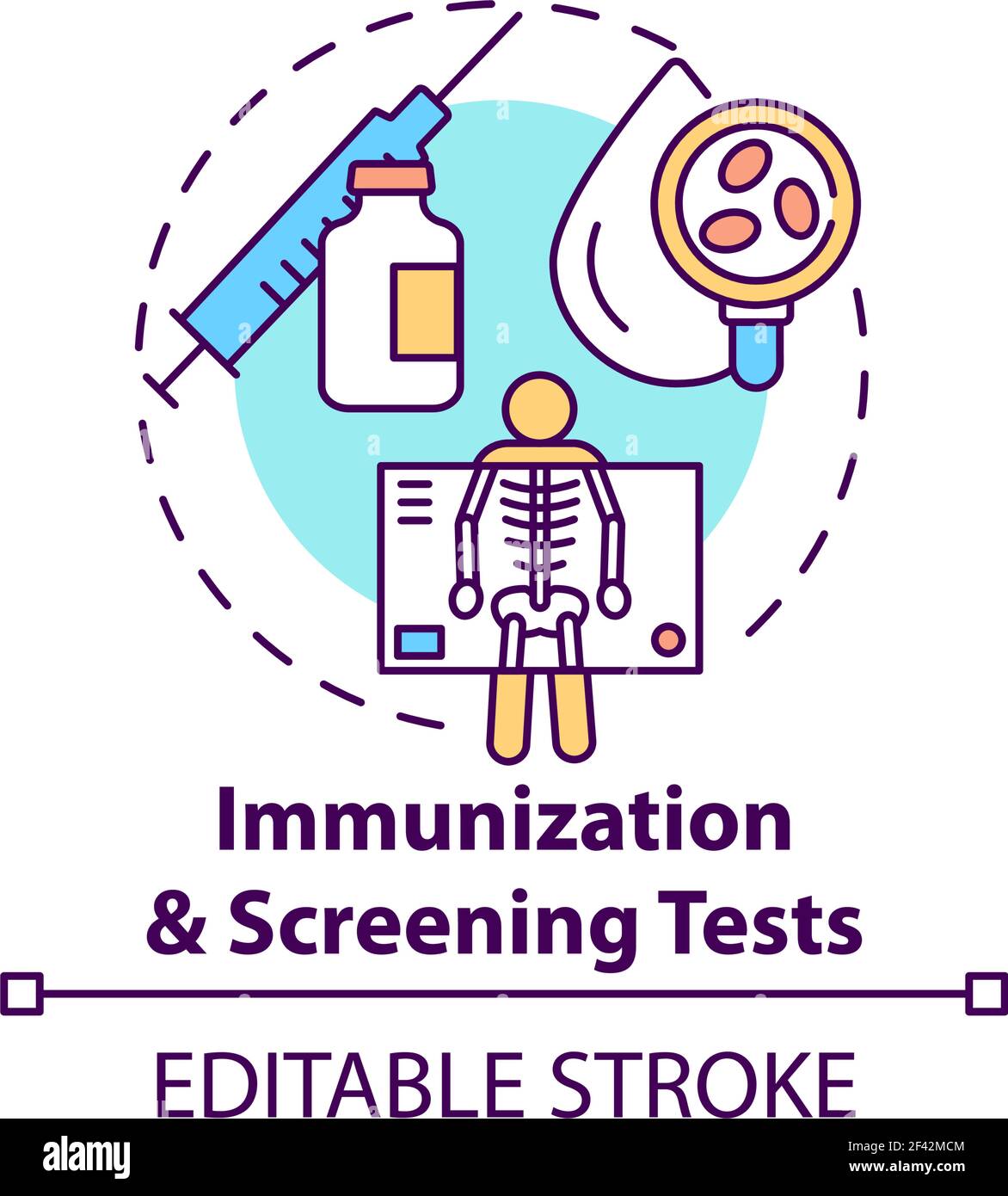 Immunization and screening tests concept icon Stock Vector Image & Art ...