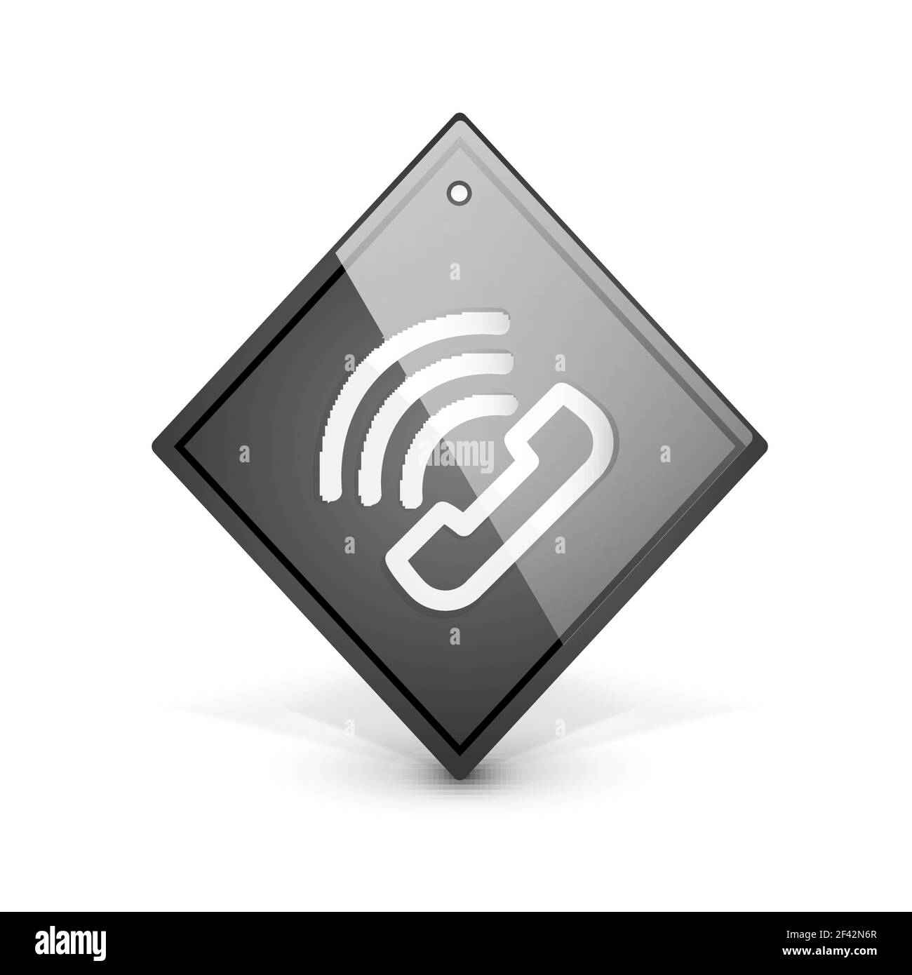 Vector phone support web button. Vector phone support web button, digital technology concept, old phone icon Stock Vector