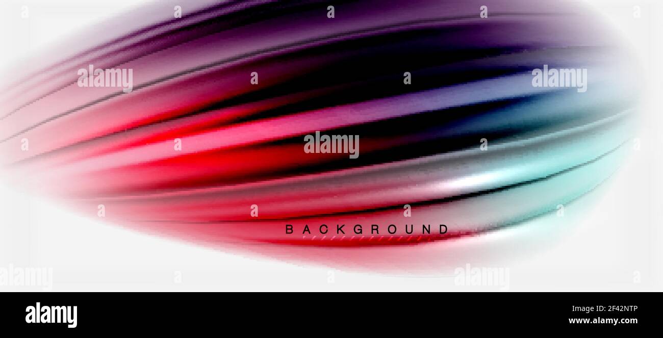 Blurred fluid colors background, abstract waves lines, vector illustration. Blurred fluid colors background, abstract waves lines, mixing colours with light effects on light backdrop. Vector artistic illustration for presentation, app wallpaper, banner or posters Stock Vector