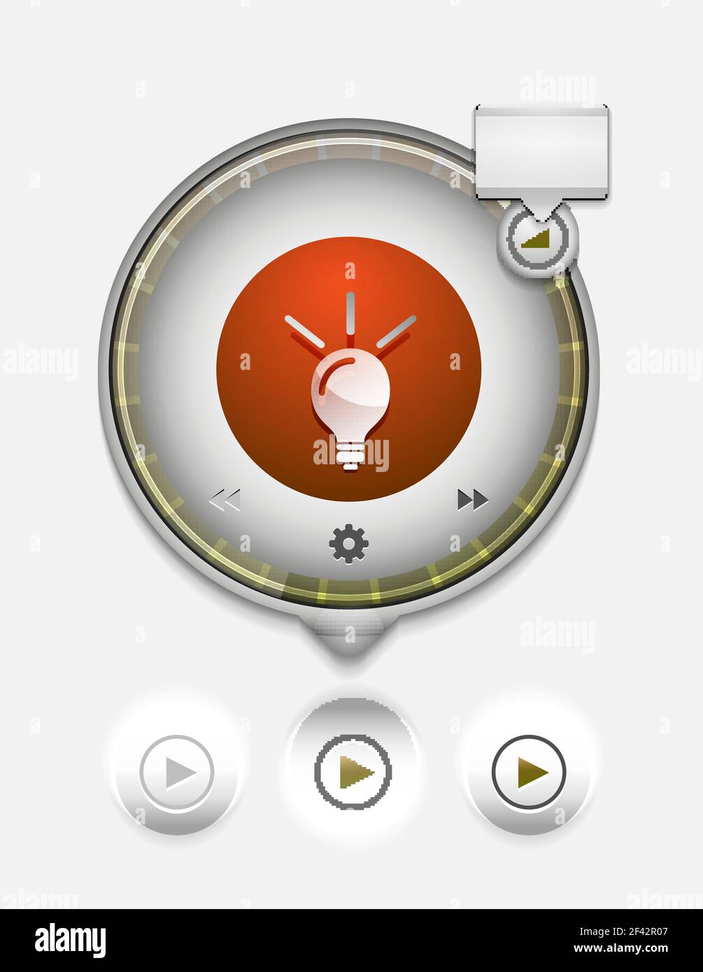 Light bulb, new idea concept web button. Light bulb, new idea concept web button, vector illustration Stock Vector