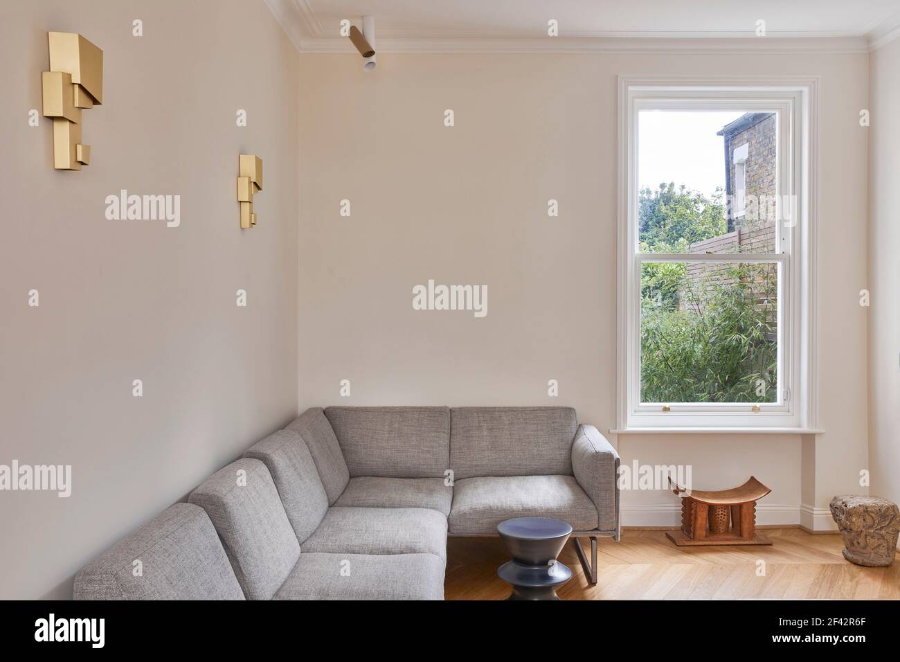 Living area. Chevening Road House, London, United Kingdom. Architect: Monica Mauti, 2020. Stock Photo