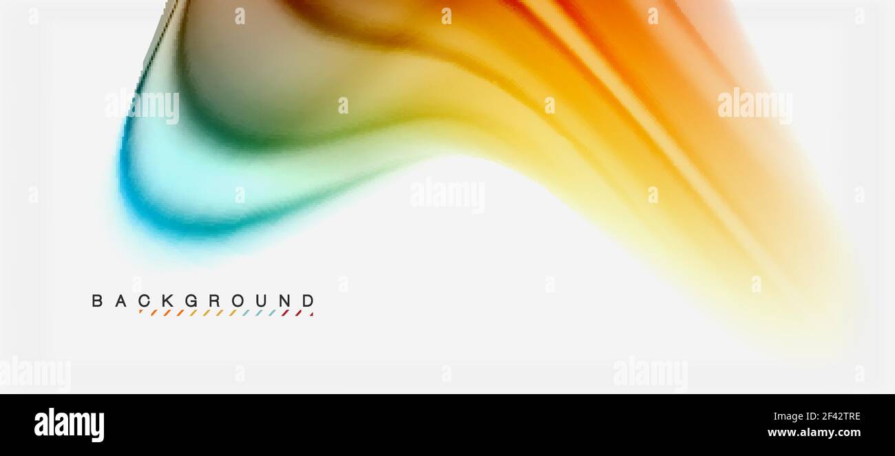 Blurred fluid colors background, abstract waves lines, vector illustration. Blurred fluid colors background, abstract waves lines, mixing colours with light effects on light backdrop. Vector artistic illustration for presentation, app wallpaper, banner or posters Stock Vector