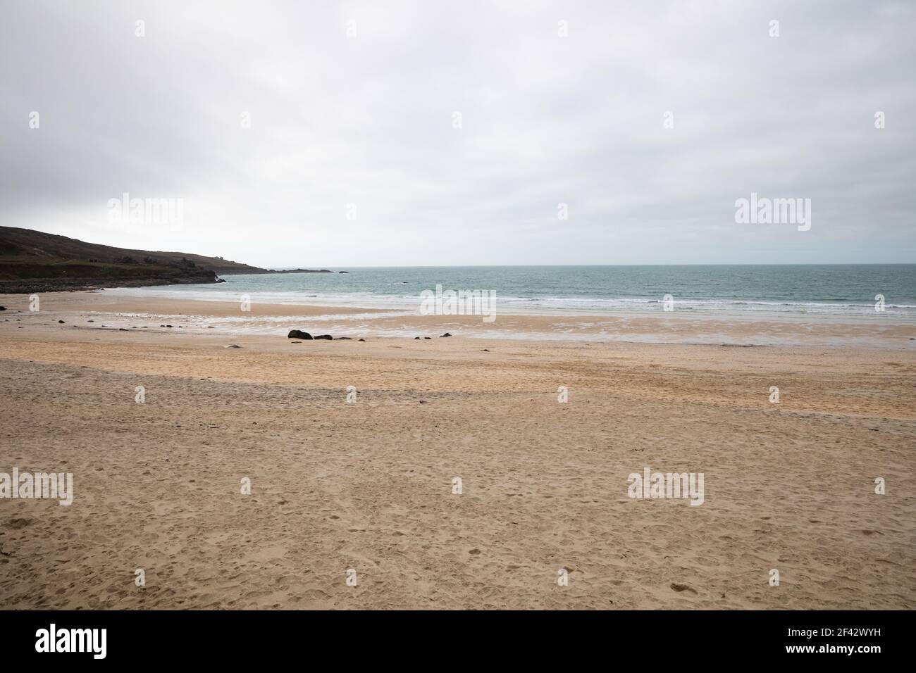 A view across Porthmeor Beach in St Ives, Cornwall, UK Stock Photo
