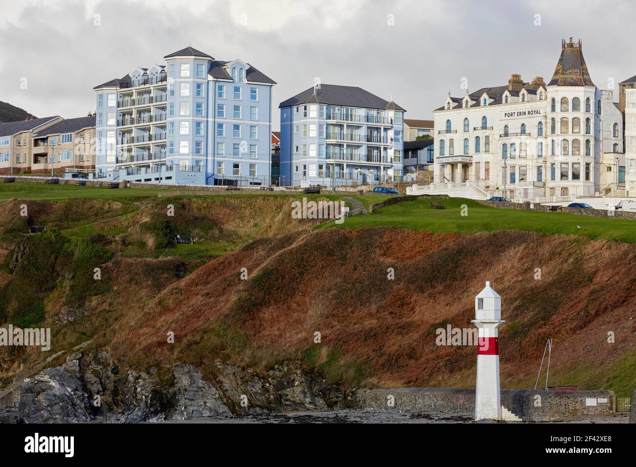 Port Erin Beach and Lighthouse Isle of Man UK Stock Photo Alamy