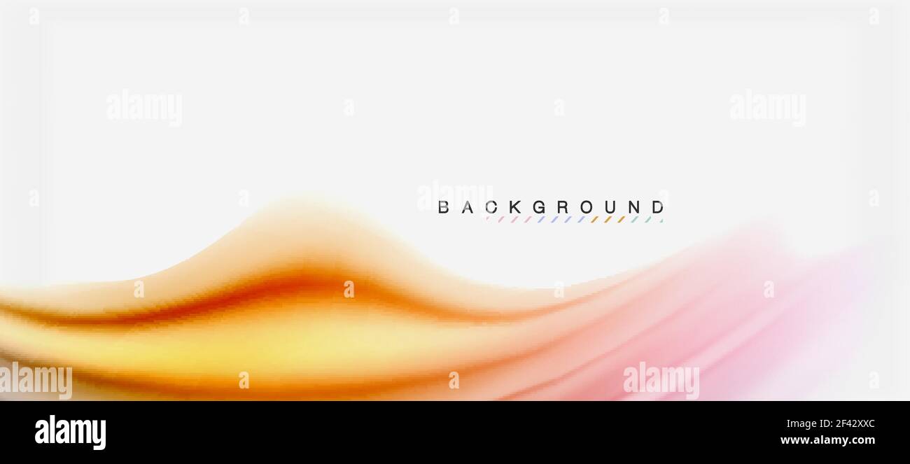 Blurred fluid colors background, abstract waves lines, vector illustration. Blurred fluid colors background, abstract waves lines, mixing colours with light effects on light backdrop. Vector artistic illustration for presentation, app wallpaper, banner or posters Stock Vector