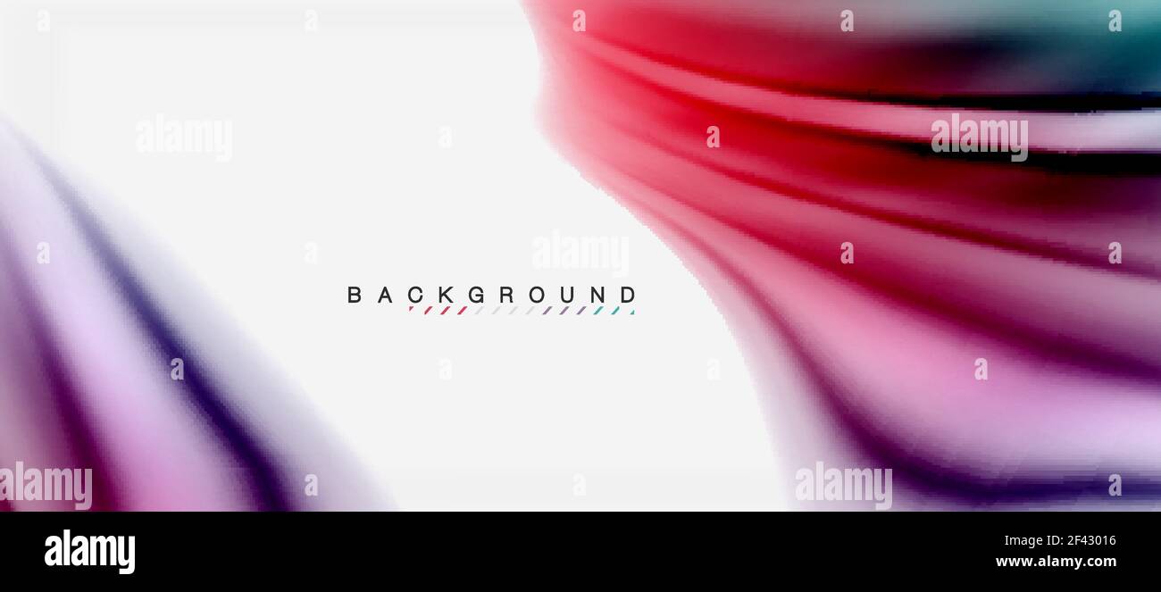 Blurred fluid colors background, abstract waves lines, vector illustration. Blurred fluid colors background, abstract waves lines, mixing colours with light effects on light backdrop. Vector artistic illustration for presentation, app wallpaper, banner or posters Stock Vector