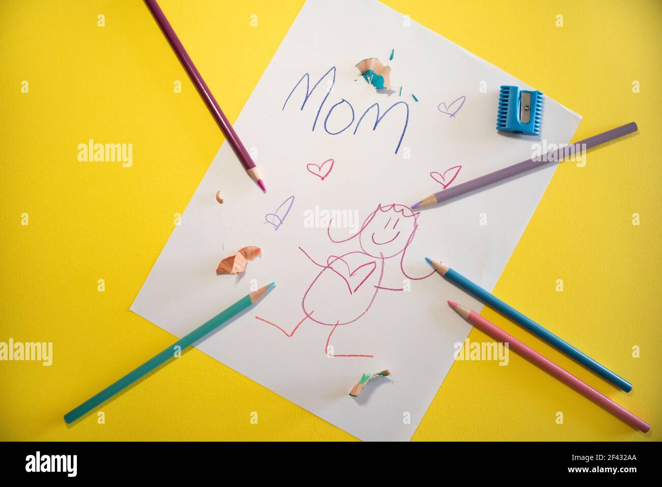 Mother's Day drawing gift with love Stock Photo - Alamy