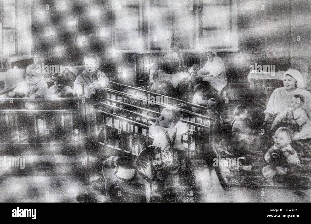 Nursery at the Vladimir Tractor Plant in the Soviet Union in the 1950s. Stock Photo