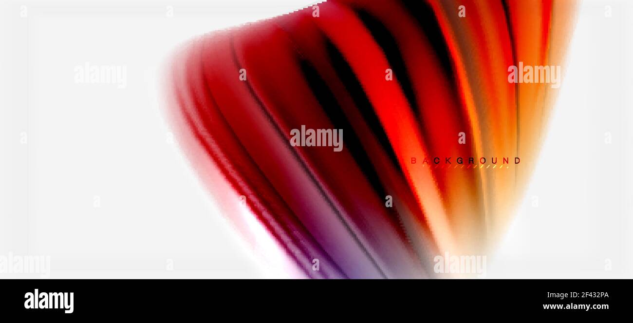 Blurred fluid colors background, abstract waves lines, vector illustration. Blurred fluid colors background, abstract waves lines, mixing colours with light effects on light backdrop. Vector artistic illustration for presentation, app wallpaper, banner or posters Stock Vector