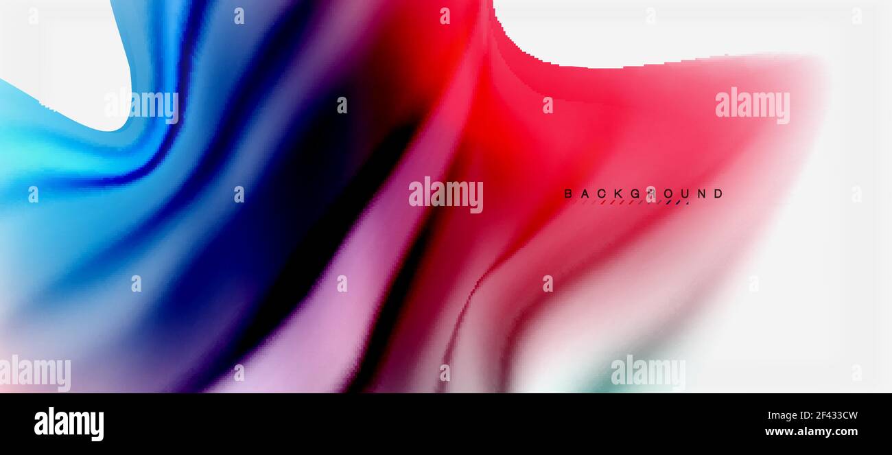 Blurred fluid colors background, abstract waves lines, vector illustration. Blurred fluid colors background, abstract waves lines, mixing colours with light effects on light backdrop. Vector artistic illustration for presentation, app wallpaper, banner or posters Stock Vector