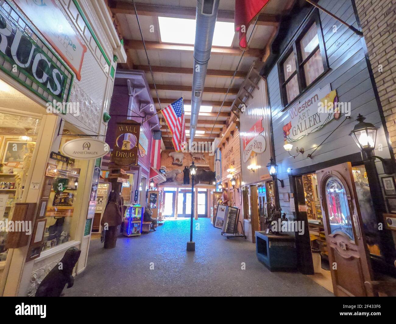 The colorful interior at Wall Drug Store, Wall, South Dakota, USA Stock