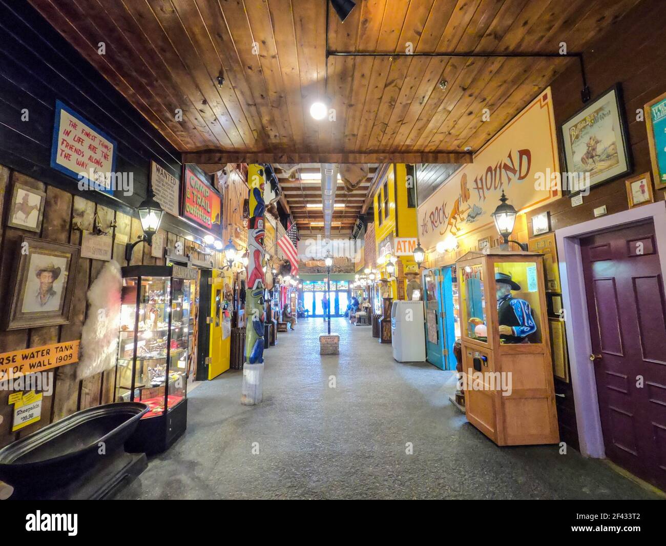 The colorful interior at Wall Drug Store, Wall, South Dakota, USA Stock Photo Alamy