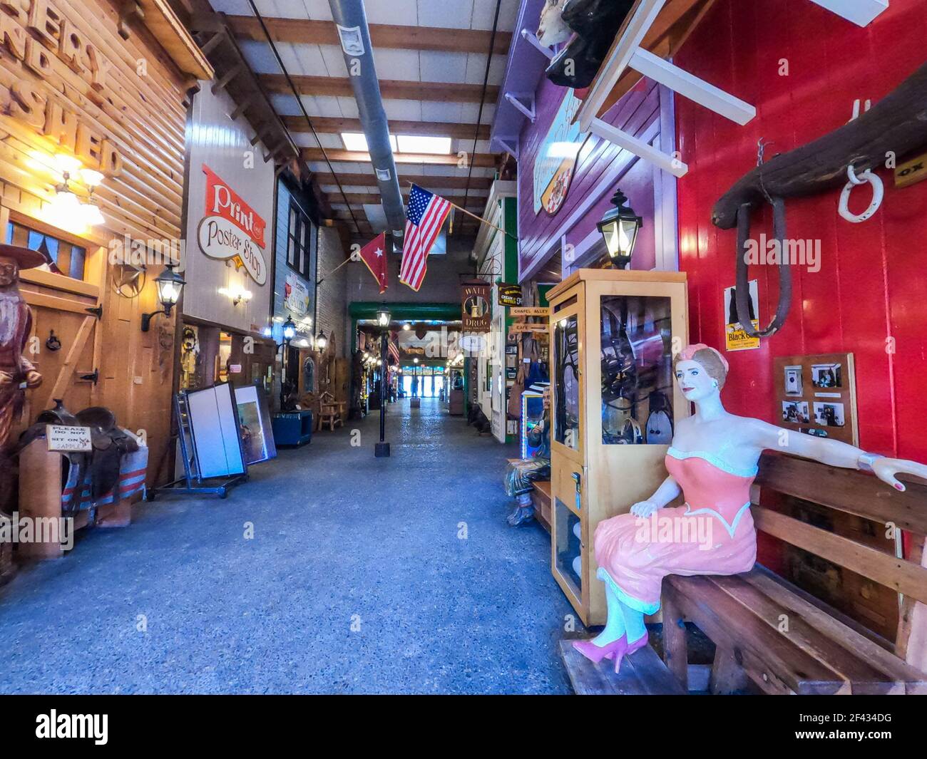 The colorful interior at Wall Drug Store, Wall, South Dakota, USA Stock Photo Alamy