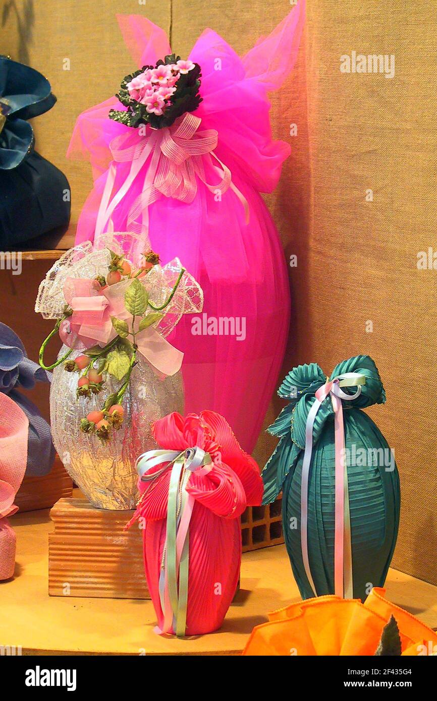 Easter egg homemade packed Stock Photo