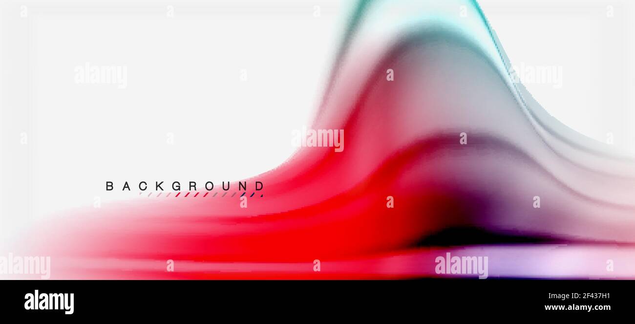 Blurred fluid colors background, abstract waves lines, vector illustration. Blurred fluid colors background, abstract waves lines, mixing colours with light effects on light backdrop. Vector artistic illustration for presentation, app wallpaper, banner or posters Stock Vector