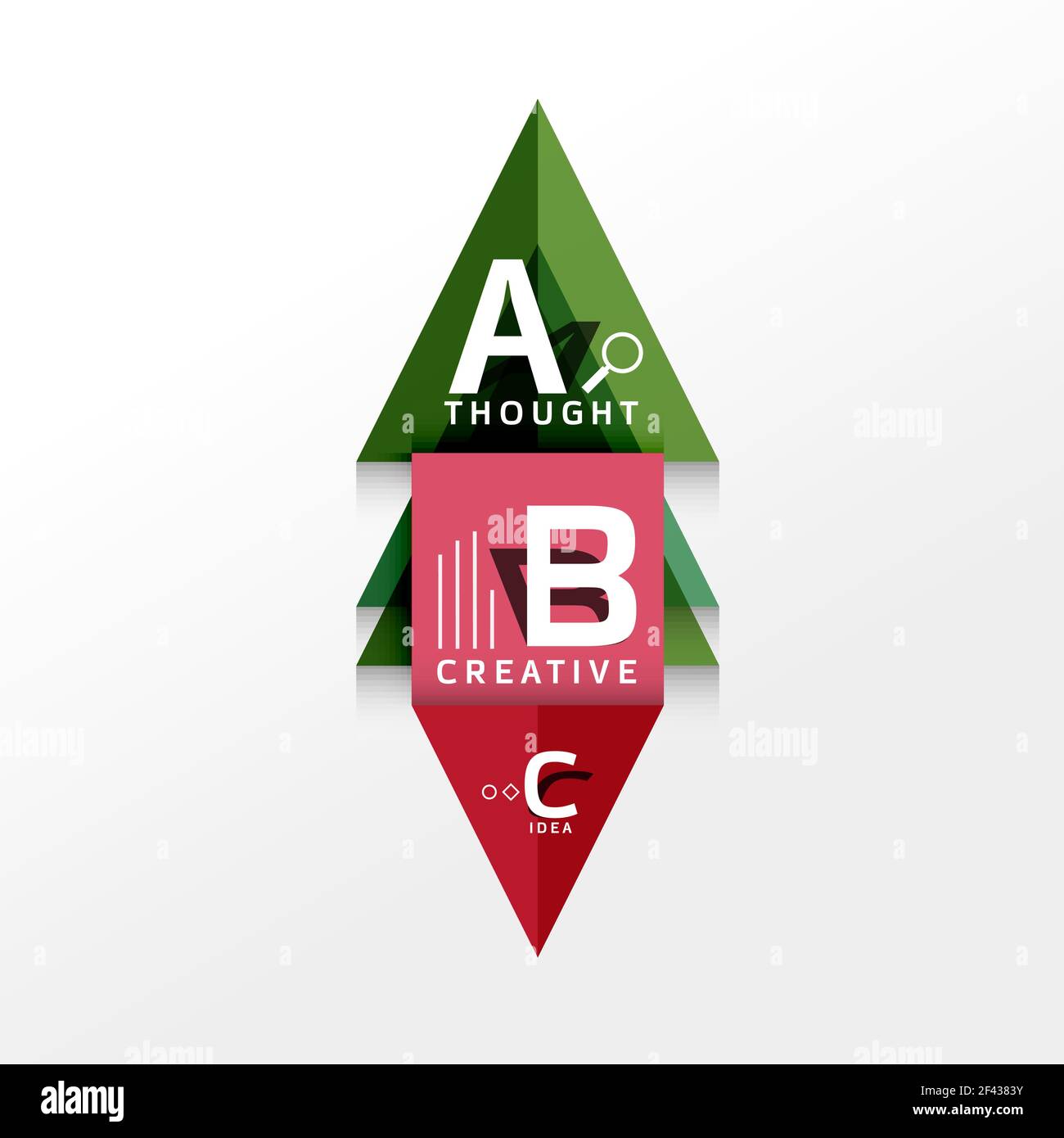 Abc Option Image Infographic option banner. Geometric infographic banner, paper info a b ...