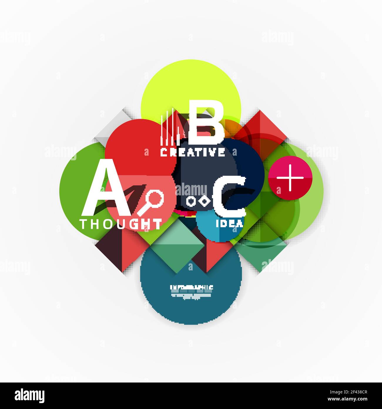 Abstract geometric option infographic banners, a b c steps process. Abstract geometric option infographic banners, a b c steps process. Vector illustration Stock Vector