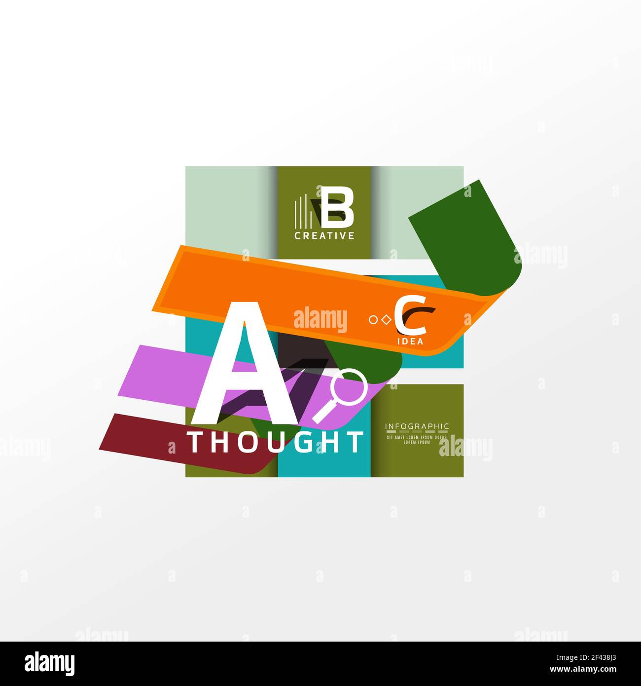 Infographic option banner. Geometric infographic banner, paper info a b ...