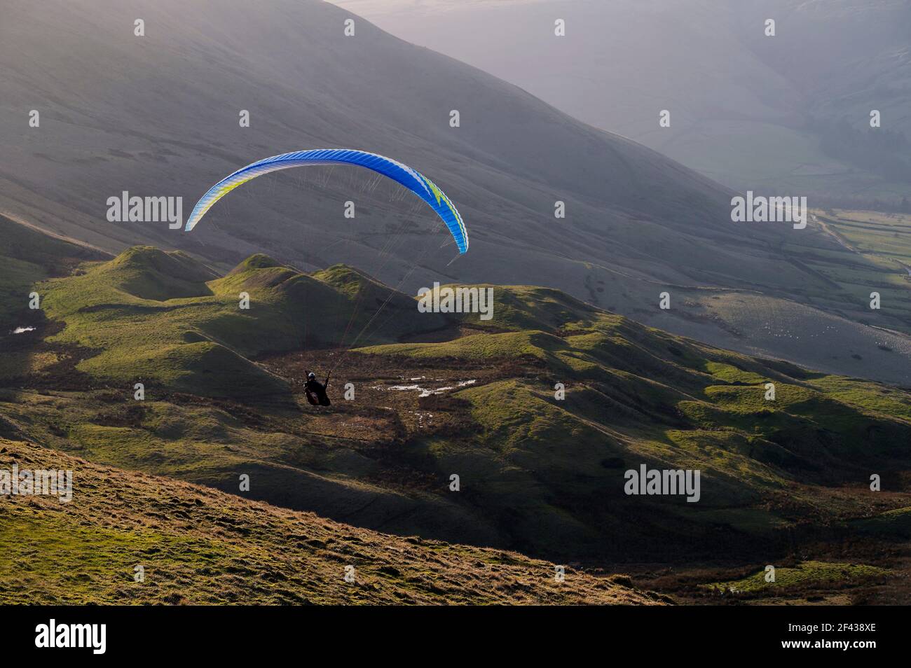Paraglider at Mam Tor in the Peak district, Derbyshire Stock Photo Alamy