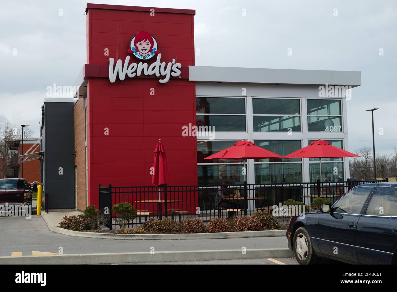 Wendys restaurant in Nicholasville Kentucky on Brannon Road Stock Photo
