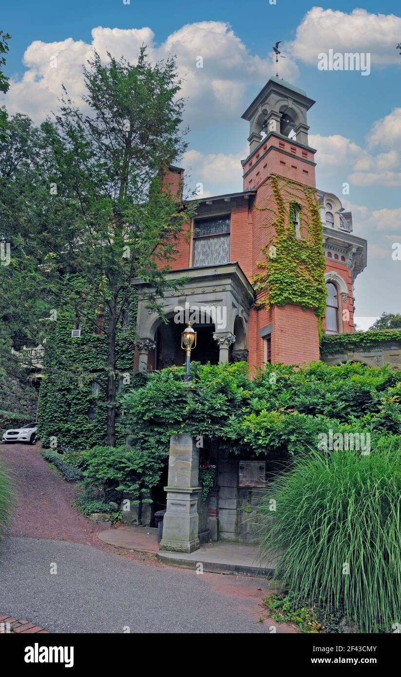 Harry Packer Mansion Inn.,Jim  Thorpe, Mauch Chunk, Pocono, Pennsylvania, USA Stock Photo