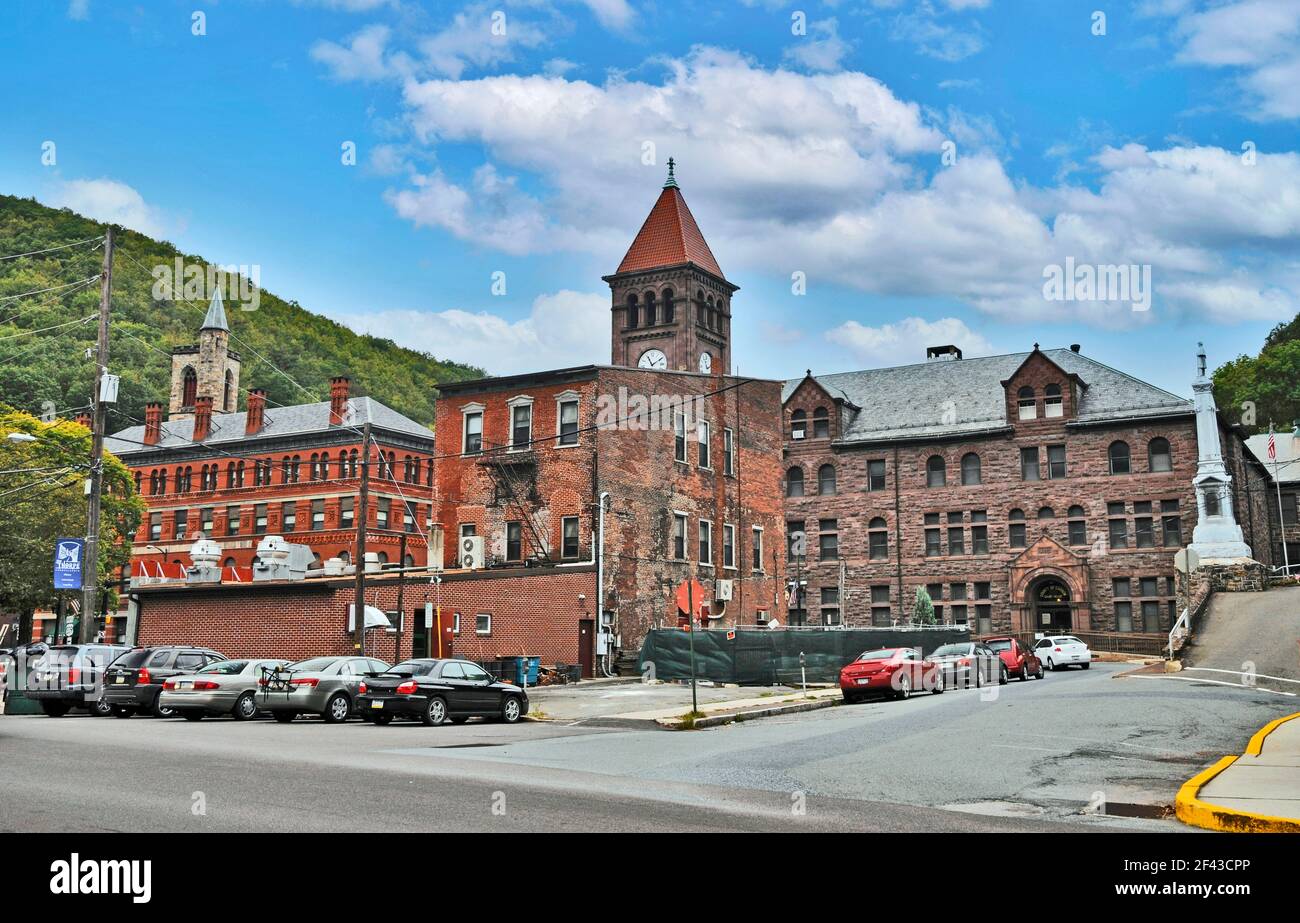 View of town Jim  Thorpe, Mauch Chunk, Pocono, Pennsylvania, USA Stock Photo