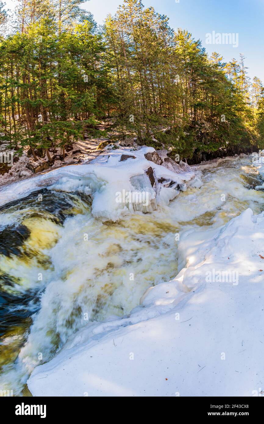 The Gut Crowe Conservation Area Apsley Ontario Canada in winter Stock