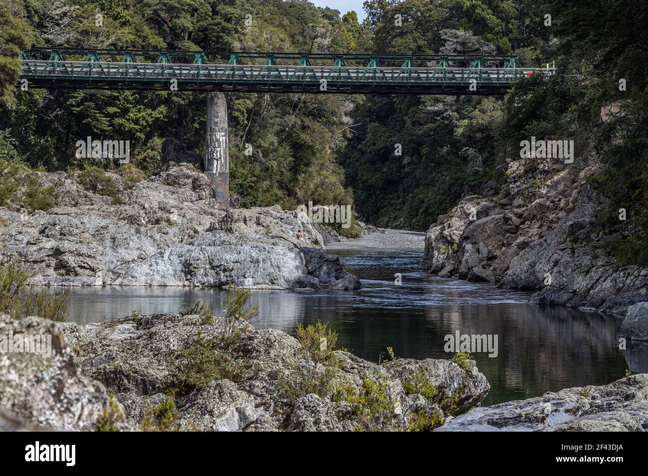 Pelorous Bridge and Te Hoiere River, New Zealand Stock Photo
