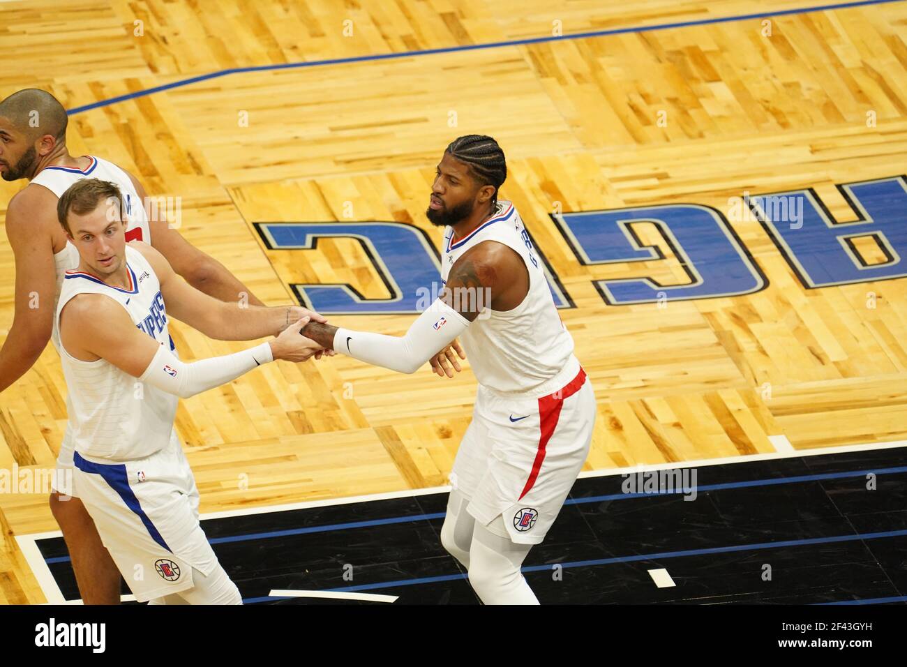 Orlando, Florida, USA, January 29, 2021, Los Angeles Clippers face the Orlando Magic at the Amway Center  (Photo Credit:  Marty Jean-Louis) Stock Photo
