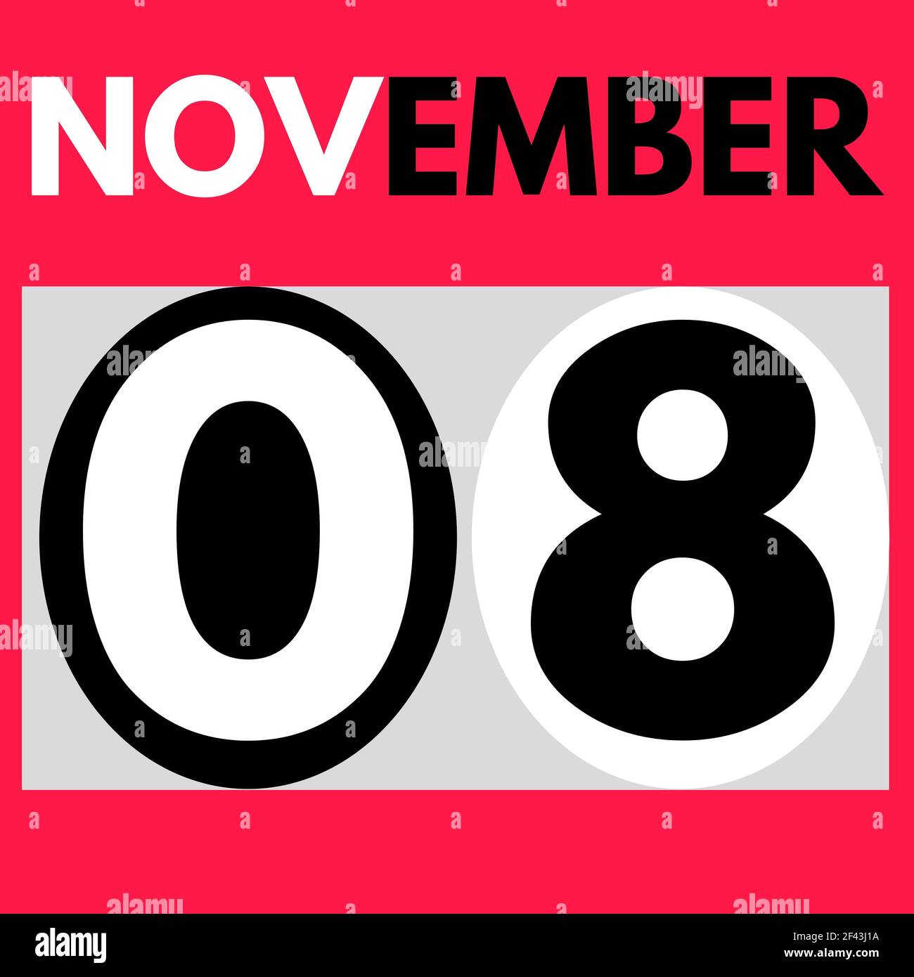 November 8 . Modern daily calendar icon .date ,day, month .calendar for ...