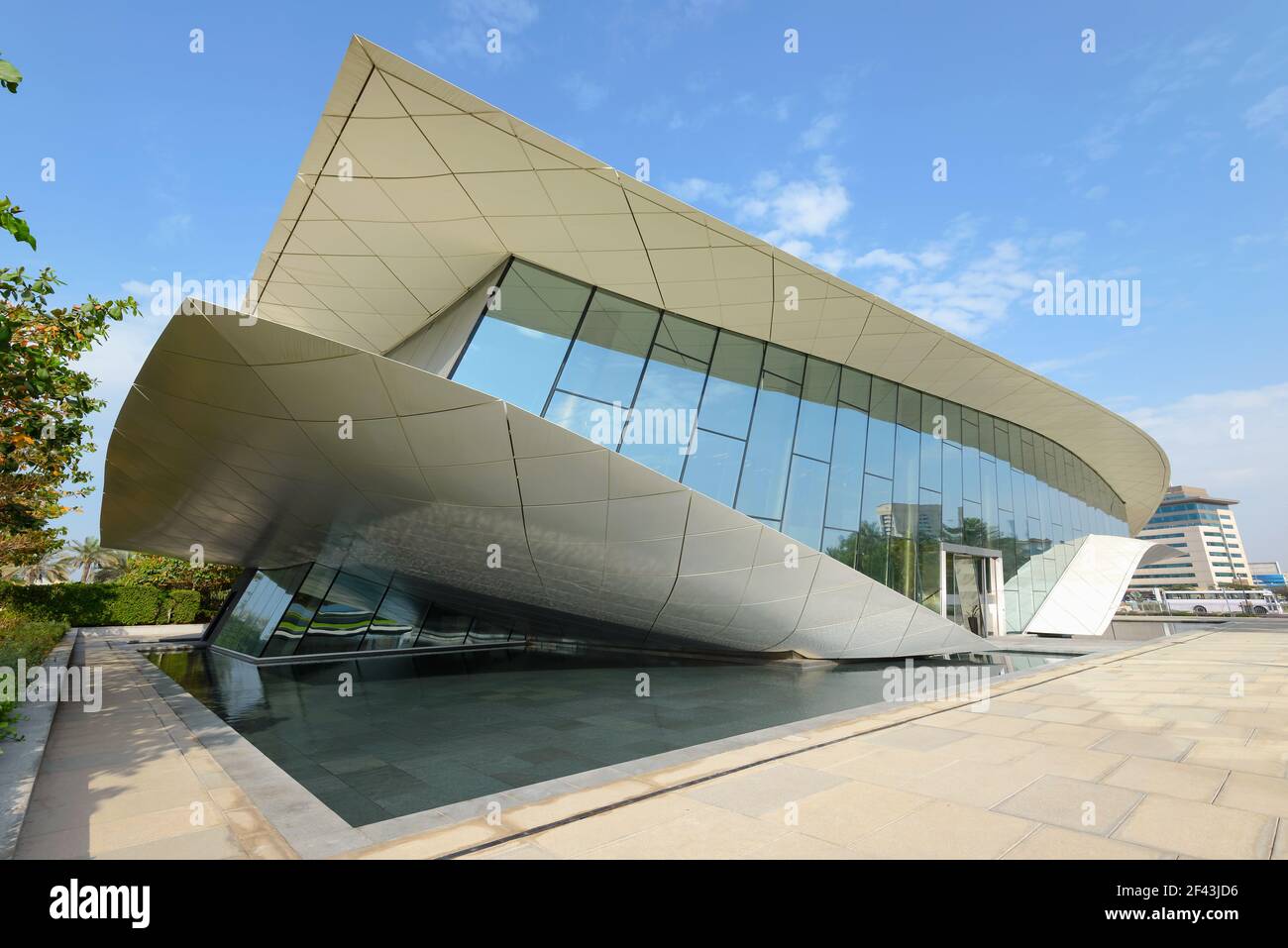 Etihad Museum in Dubai, United Arab Emirates, the Former Union House. Modern design cultural Etihad Museum with UAE heritage. Stock Photo