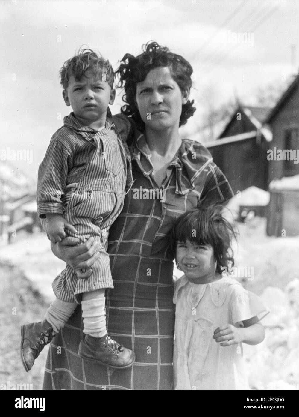 Main street, Utah coal town. Consumers, near Price, Utah. March 1936. Photograph by Dorothea Lange. Stock Photo