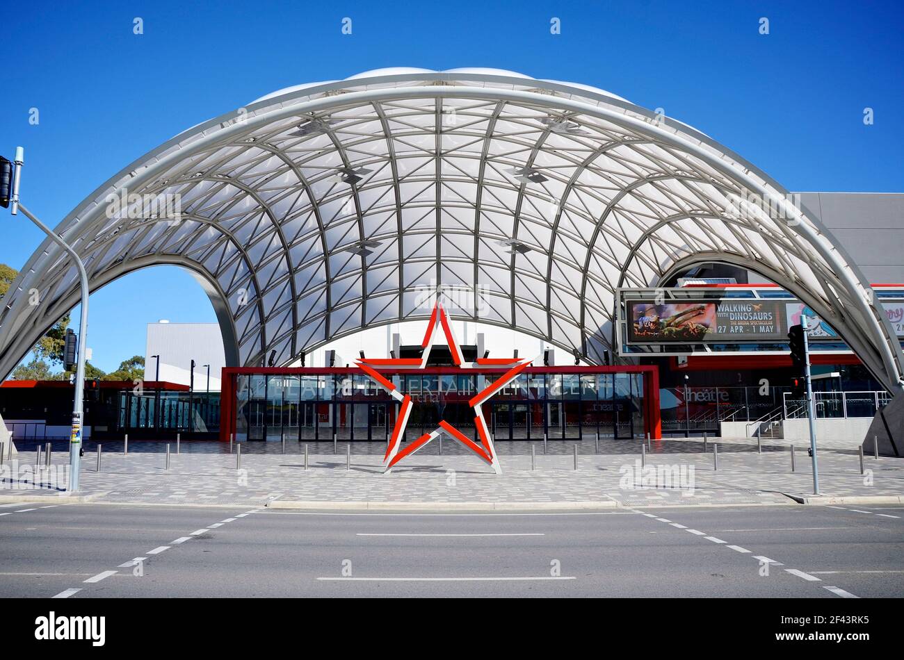 Entrance to the Adelaide Entertainment Centre which attracts many