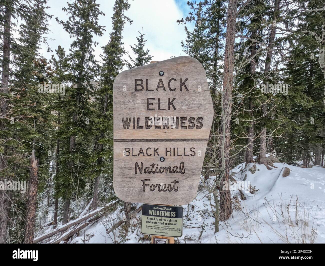 Black Elk Peak Wilderness Sign, Custer State Park, South Dakota, U.S.A
