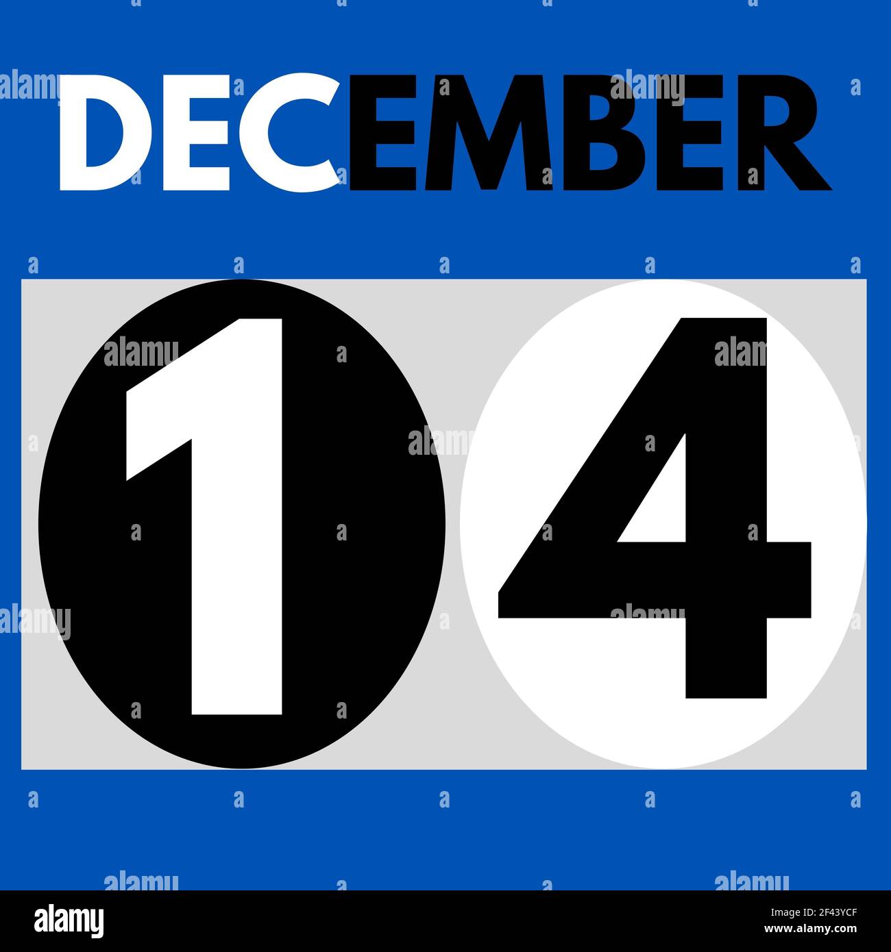 December 14 . Modern daily calendar icon .date ,day, month .calendar ...