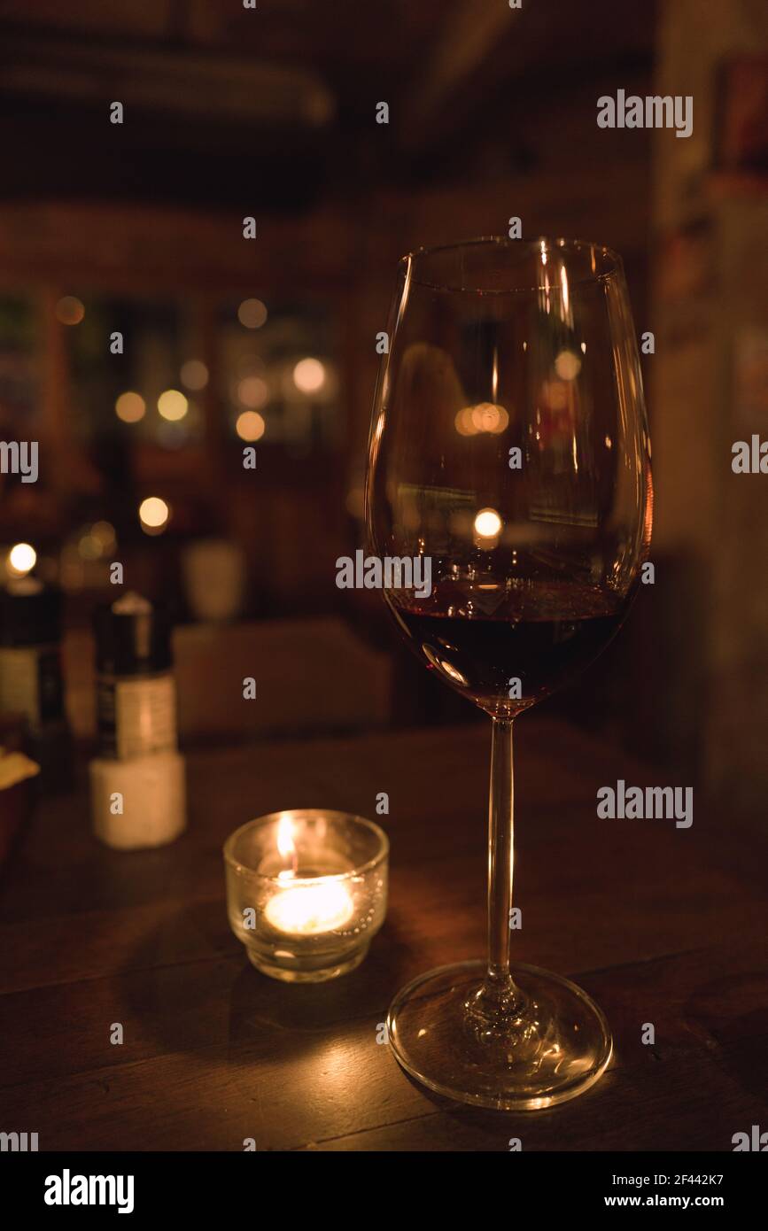 wine glass and candle Stock Photo Alamy
