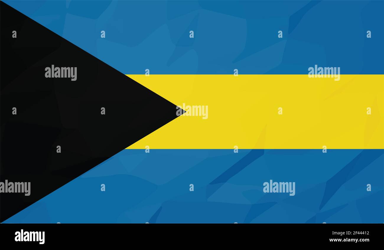 Bahamas flag with waving grunge texture. Vector background. Stock Vector