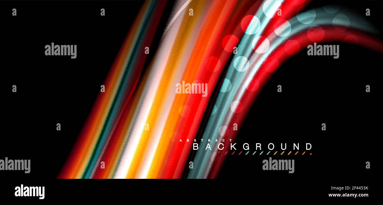 Multicolored wave lines on black background design. Multicolored wave lines on black background vector design Stock Vector