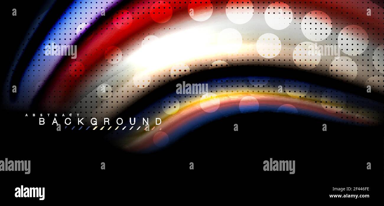 Multicolored wave lines on black background design. Multicolored wave lines on black background vector design Stock Vector
