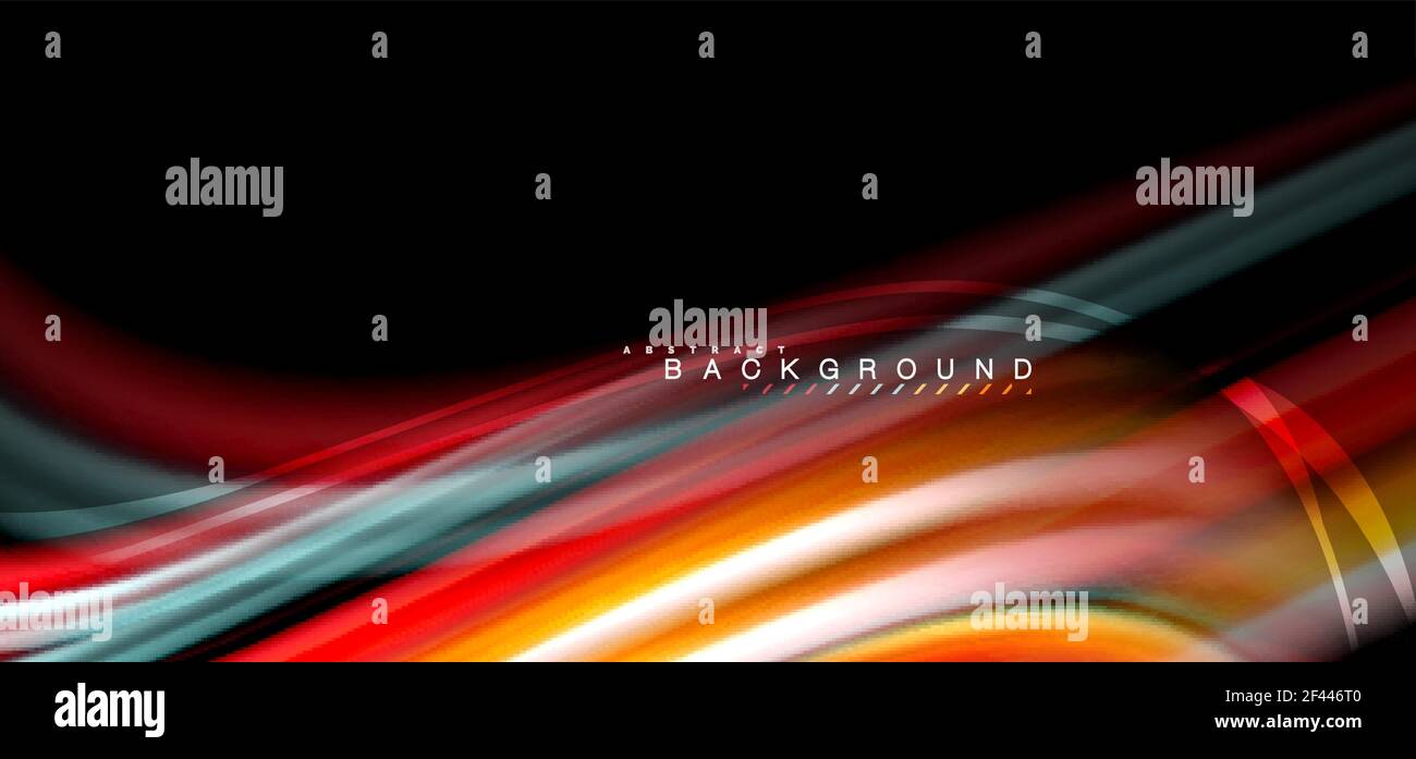 Multicolored wave lines on black background design. Multicolored wave lines on black background vector design Stock Vector