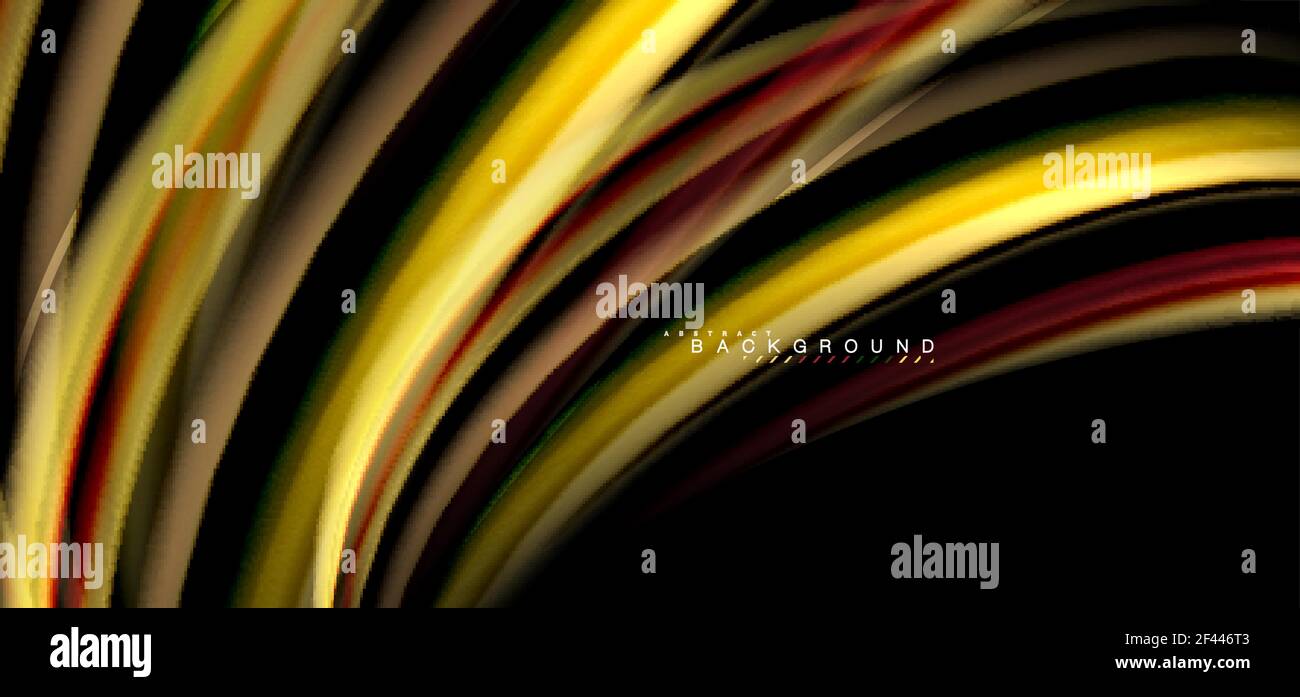 Multicolored wave lines on black background design. Multicolored wave lines on black background vector design Stock Vector