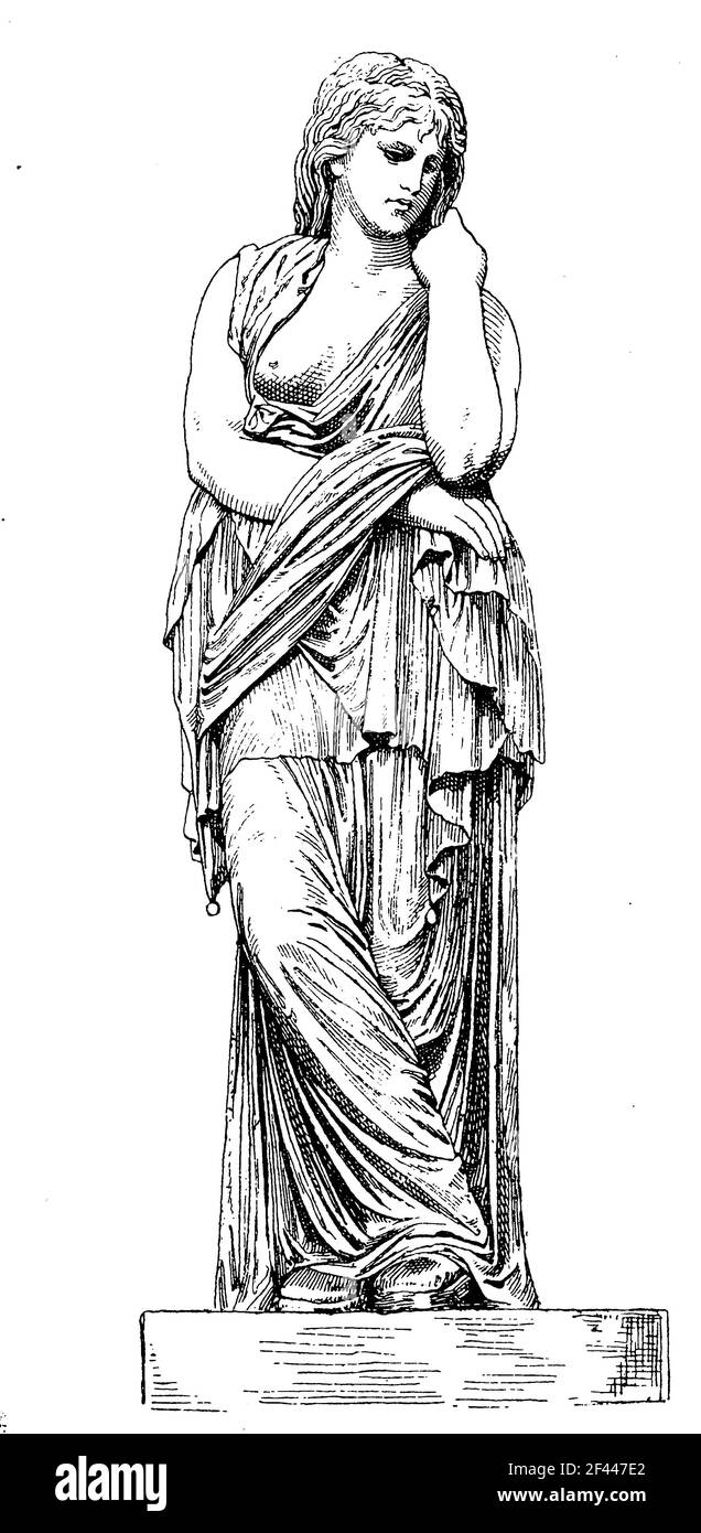 Thusnelda (c. 10 BC - unknown) was a Germanic noblewoman captured by Germanicus, the grandson of Augustus, and leader of an army that invaded Germania  /  Thusnelda (ca. 10 v. Chr. - unbekannt) war eine germanische Adlige, die von Germanicus, dem Enkel des Augustus, gefangen genommen wurde und eine Armee anführte, die in Germanien einfiel, Historisch, historical, digital improved reproduction of an original from the 19th century / digitale Reproduktion einer Originalvorlage aus dem 19. Jahrhundert, Stock Photo