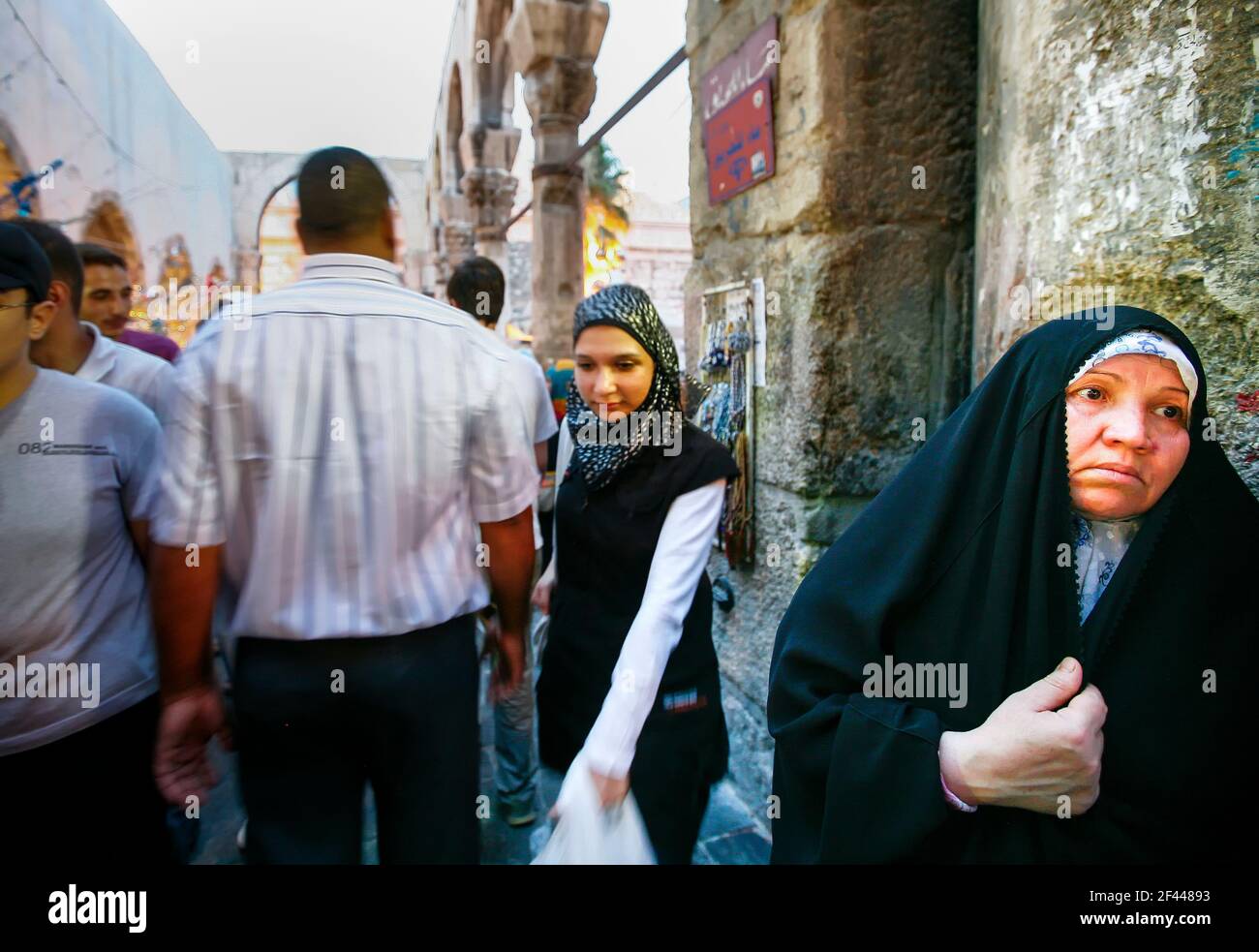 Damascus,Syria - August 03,2010 : Shops in the market or souq in the ...