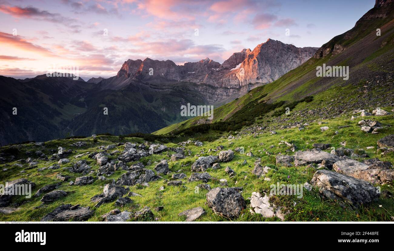 geography / travel, Austria, Karwendel (mountain), Gamsjoch (peak), big Ahornboden Alps, summer, Additional-Rights-Clearance-Info-Not-Available Stock Photo