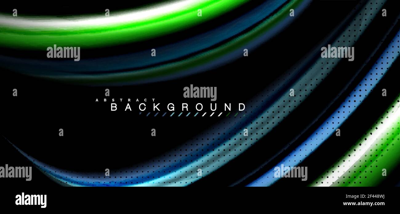 Multicolored wave lines on black background design. Multicolored wave lines on black background vector design Stock Vector