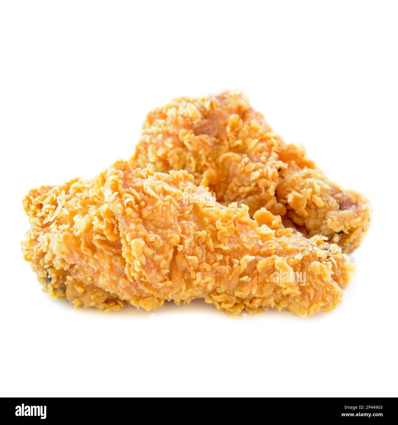 Fried chicken legs isolated on white background Stock Photo
