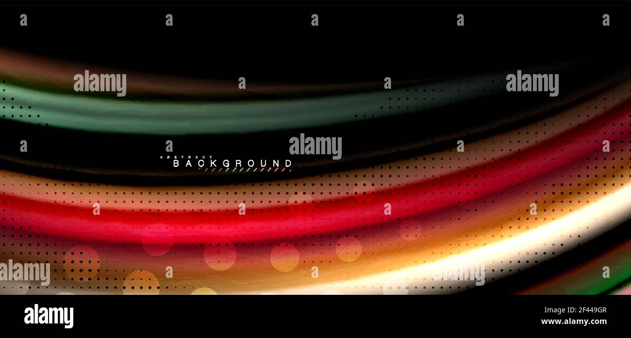 Multicolored wave lines on black background design. Multicolored wave lines on black background vector design Stock Vector