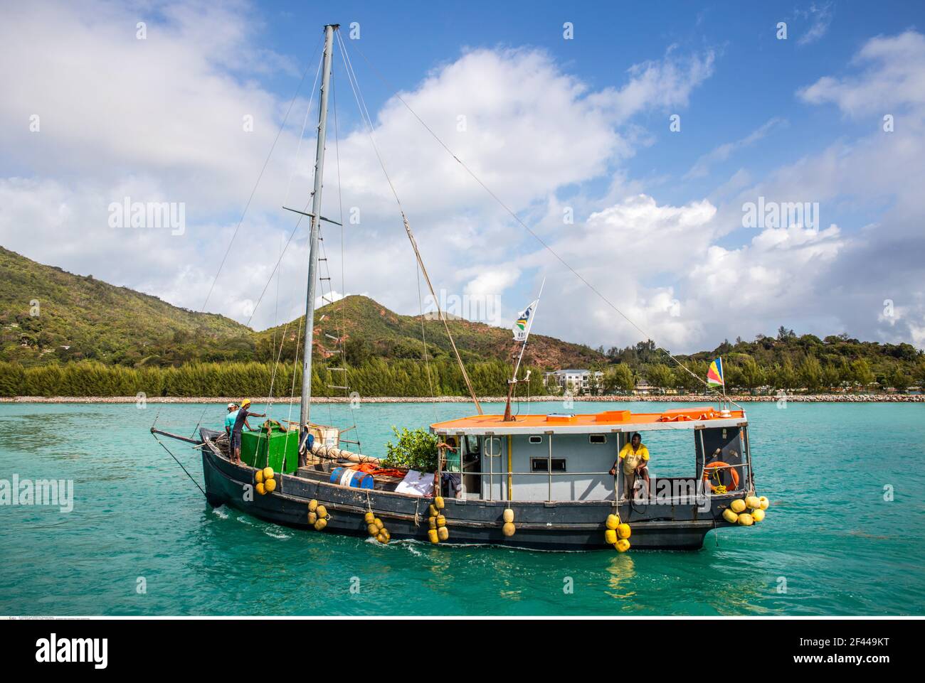 geography / travel, Seychelles, Praslin, transport ship, Additional-Rights-Clearance-Info-Not-Available Stock Photo