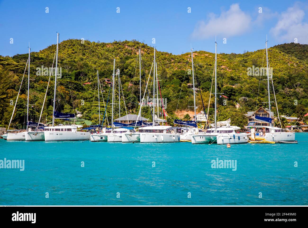 geography / travel, Seychelles, Praslin, harbour, Additional-Rights-Clearance-Info-Not-Available Stock Photo